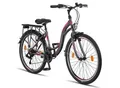 Licorne Bike Stella Premium City Bike 20,24,26 und 28 Zoll Fahrrad für Mädchen Herren und Damen 21 Gang (6 Gang bei 20 Zoll) Holland Citybike Zoll:26;Farbe:Anthrazit