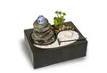 Lemodo Zimmerbrunnen Tischbrunnen mit Zen-Garten, Pumpe mit LED-Beleuchtung