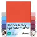 etérea Jersey Topper Spannbettlaken 90x200-100x200 cm Terra für 5-10 cm Steghöhe 100% Baumwolle - Oekotex Spannbetttuch Matratzen Bett Bezug - Bettlaken 90x200cm - 100x200cm Orange