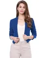 Damen Kragenlose Arbeit Office Business Casual Cropped Blazer
