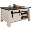 Furn.Design Couchtisch, Weiß, Anthrazit, Holzwerkstoff, Nachbildung,Pinie, 2 Fächer, 60x51x93 cm, FSC 100%, Wohnzimmer, Wohnzimmertische, Couchtische