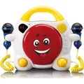 Lenco KCD-011 CD Player - Radio CD Player - auch für Kinder - Tragbar - CD Spieler - mit Bluetooth - Antishock - LED-Display - Sing-Along - 2 Mikrofone