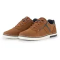TOM TAILOR Herren Sneaker aus strukturiertem Lederimitat, braun, Uni, Gr. 43