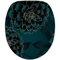 Sanilo WC-Sitz "Dahlien", mit Absenkautomatik Dahlien, Blau, Oval