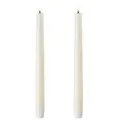 UYUNI Lighting LED-Kerze UYUNI Lighting LED Stabkerzen Taper 2er Set, Echtwachs, 3D Flamme, Timer beige 25 cm