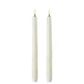 Piffany Copenhagen Uyuni Lighting Taper 2er Set LED Stabkerzen 2,3 x 25 cm Echtwachs Ivory - 6 Stunden Timerfunktion - Keine Brandgefahr, Keine Rußbildung und kein Geruch