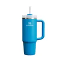 STANLEY 1913 Quencher H2.0 Flowstate Trinkflasche Mit Strohhalm 0.89L - Thermobecher Kühlt 9 Stunden - 40 Stunden Eisgekühlt - Thermosflasche BPA Frei - Edelstahl Trinkbecher - Azure