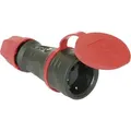 PCE 25621-s Schutzkontaktkupplung Gummi 230 V Schwarz IP44