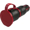 PCE 25711sr Vollgummi Kupplung mit Deckelband Schwarz/Rot  IP54 Top Taurus2