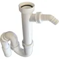 tecuro Ablaufgarnitur für Spülen 1 1/2 Zoll x 40/50 mm - Abgang hinten/unten - Weiß