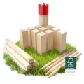 Ocean 5 Kubb - Original Wikinger Wurfspiel - Premium FSC® Holzspiel im Stoffbeutel mit massiven Figuren - Schwedenschach Holz Outdoor Spiel Wurf Schach Spiele