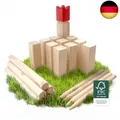 Ocean 5 Kubb - Original Wikinger Spiel | Premium Holzspiel im Stoffbeutel mit