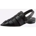 Sandale HEINE, Damen, Gr. 37, schwarz, Leder, Glattleder, modisch, Schuhe