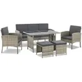 Juskys Sitzgruppe, Grau, Kunststoff, 6, Gartenmöbel, Gartenmöbel-Sets