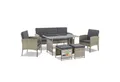 Juskys Gartenlounge-Set Turin, (6-tlg), Polyrattan Sitzgruppe für 7 Personen, Gartenmöbel Set 6-teilig