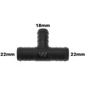 WamSter® T Schlauchverbinder Pipe Connector reduziert 22mm 22mm 18mm Durchmesser
