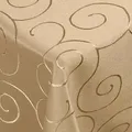 DecoHomeTextil Kringel Tischdecke, Quadratisch 110 x 110 cm Nougat, schwere Qualtität, glänzend, Damast Tafeldecke