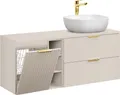 Waschtisch 140.8cm Adriel mit 2 Schubladen, Kaschmir