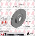 2x Bremsscheibe Zimmermann 600.3221.20 2 Bremsscheiben Vorderachse Vorne