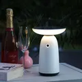 LED Solar Tischleuchte weiß 3 Lichtstufen Tischlampe Dekoleuchte Garten Terrasse