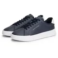 Tommy Hilfiger TH COURT LTH DETAIL ESS Sneaker, Freizeitschuh, Halbschuh, Schnürschuh mit seitlichem Logoschriftzug blau 45 EU