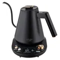 ADLER EUROPE AD 1349 Wasserkocher 1L – Schwarz-Gold, LED-Temperaturanzeige, 900W, Temperaturregulierung 40-100°C, Warmhaltefunktion, Sicherheitsabschaltung, 360° Basis, Edelstahl-Heizelement