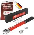 FAMEX 10878-2A Drehmomentschlüssel 1/4 Zoll (6,3mm)-Antrieb 5-30 Nm - für Messung in beiden Drehrichtungen - Fahrrad E-Bike Auto Feinmechanik, geprüft, klein + 2 Adapter