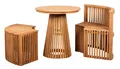 Design Sitzgarnitur Henfield Teakholz 3tlg. Balkonset Gartenmöbel-Set Bistro-Set