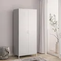 [en.casa] Kleiderschrank Seinäjoki Spind Kleiderspind Umkleidespind 180 x 76 x 50 cm Metallschrank Mehrzweckschrank mit Zwei Türen Garderobenschrank Umkleideschrank Allzweckschrank Stahl Weiß