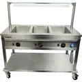 Fahrbarer Edelstahl Bain Marie Wagen BT-3 für 3x GN 1/1 Behälter, 1304x704x850 mm