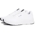 Sneaker TOMMY HILFIGER "MODERN COMFORT RUN KNIT", Herren, Gr. 41, weiß, Textil, unifarben mit Farbeinsatz, sportlich, Schuhe, Freizeitschuh, Halbschuh, Schnürer mit weich gepolstertem Schaftrand