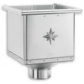 Wasserfangkasten Grömo kubisch, Zink, verschiedene Größen (Ausführung: Ø 87mm. 240mm breit)