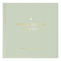 mintkind® Schwangerschaftstagebuch Salbei Leinen – Tagebuch Schwangerschaft mit 112 Seiten, Sticker Set, Erinnerungsbuch für Schwangere, Geburtsvorbereitung, Babybauch Buch