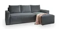 Masseno Ecksofa POTARO mit Schlaffunktion L-Form, Sofa mit Bettkasten, Wohnzimmersofa, Couch, Soffa, Bettsofa, Couchgarnitur- Grau, POSO 60