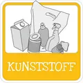 SafetyMarking Hinweisschild "Mülltrennung Kunststoff" quadrat 10,0 x 10,0 cm, 1 St.
