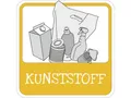 SafetyMarking Hinweisschild für Mülltrennung, (PVC Folie - selbstklebend - 10,0 x 10,0 cm, eckig, Symbol: "Kunststoff" - Farbe: Gelb), Qualität made in Germany