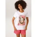 Aniston CASUAL T-Shirt mit goldfarbenem Foliendruck verzierter Frontprint braun|goldfarben|grün|orange|schwarz|weiß 38 EU