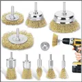 9-teiliges Drahtbürsten Set für Bohrmaschine 6mm Messing