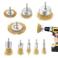 DazSpirit 9-tlg Drahtbürste Set Bohrmaschine Topfbürsten-Set 1/4 Zoll-Schaft