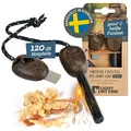 LIGHT MY FIRE Feuerstahl Outdoor Army, 10 mm, 12000 Zündungen, 2-in-1 mit Notfallpfeife, Feuerstahl XXL Survival Gadget Feuerstein Feuerzeug, Ewiges Streichholz mit Bio-basierter Kunststoffgriff