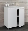 VCM 2-tlg. Waschplatz Waschtisch | Waschbecken Unterschrank Breite 60 cm | Badmöbel Set stehend | Badinos