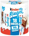 Kinder Riegel - 18 Einzelriegel, einzeln verpackte Schokoriegel, zartschmelzende Vollmilchschokolade mit Milchcremefüllung, ohne Farb- und Konservierungsstoffe – 378g