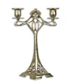 Aubaho Dekoobjekt Bronze Kerzenleuchter in der Farbe Silber Replikat Retro Design Dekora