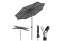 Sekey Sonnenschirm 3m Marktschirm mit Kurbel, Gartenschirm, 8 Streben, Sonnenschutz 50+, LxB: 300,00x300,00 cm, mit/ohne LED-Lichtern, Terrassenschirm Rund