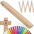 Metrie™ Zollstock – Gliedermaßstab 2m | Meterstab, Maßstab – Natur – Duplex Teilung, Hergestellt in der EU | Buchenholz & Stahlgelenke, CE Kl. III | für Handwerker, DIY | BLOCK 52 – 1 Stück