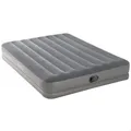Intex 64114 - Luftbett Selbstaufblasend Doppelbett Dura-Beam Prestige Mid-Rise, mit integrierter USB-Elektropumpe, Geeignet für 2 Person, PVC, Grau, 152x203x30 cm