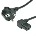 Netzkabel, abgewinkelte IEC-Buchse, schwarz, 1,8 m