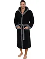 Morgenstern Bademantel Herren Kapuze Frottee 100% Baumwolle OEKO-TEX® Lang Cadiz Schwarz-Grau M