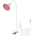 QIANYAN 660nm Rotlichtlampe für Gesicht, Tiefrotelampe Wärmelampe Einstellbarer Winkel mit Klemme, 360° Schwanenhals 200 LEDs Rotlicht für Gesicht Muskel Rücken