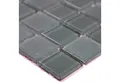 Mosafil Mosaikfliesen Glasmosaik Fliesen Bommel Grau Anthrazit, Glas 30.000x30.000, grau-anthrazit, Verlegefertig auf ein Netz geklebt - Frostsicher - Wasserfest